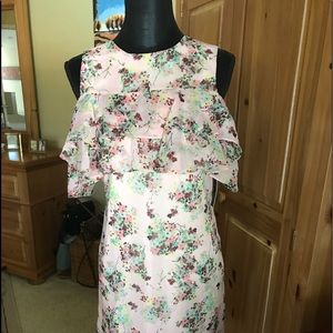 Blush floral design, sleeveless dress with tags